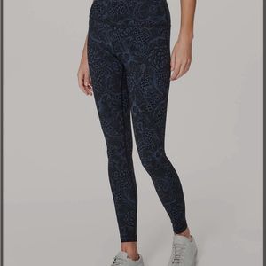 Lululemon Wunder Under Full Length Black Blue Leggings - 6